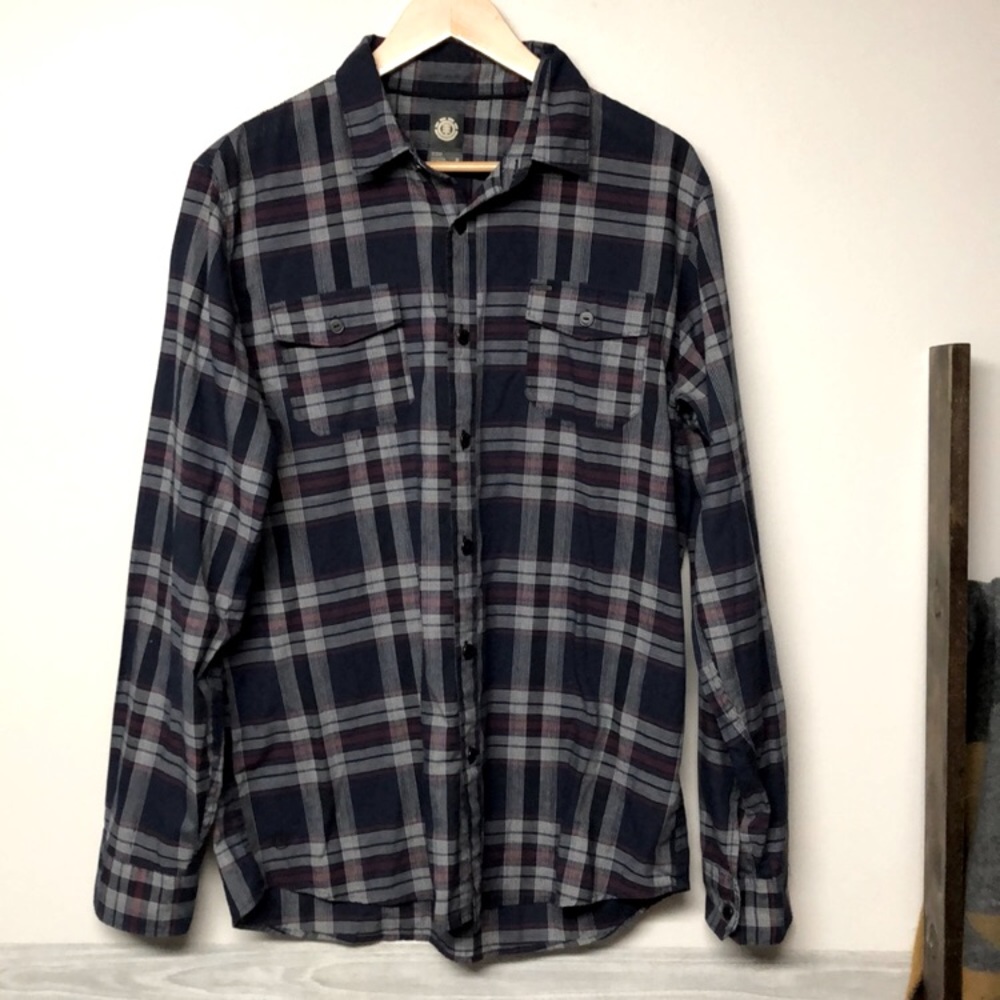 Element Button Down Cotton Long Sleeve Shirt